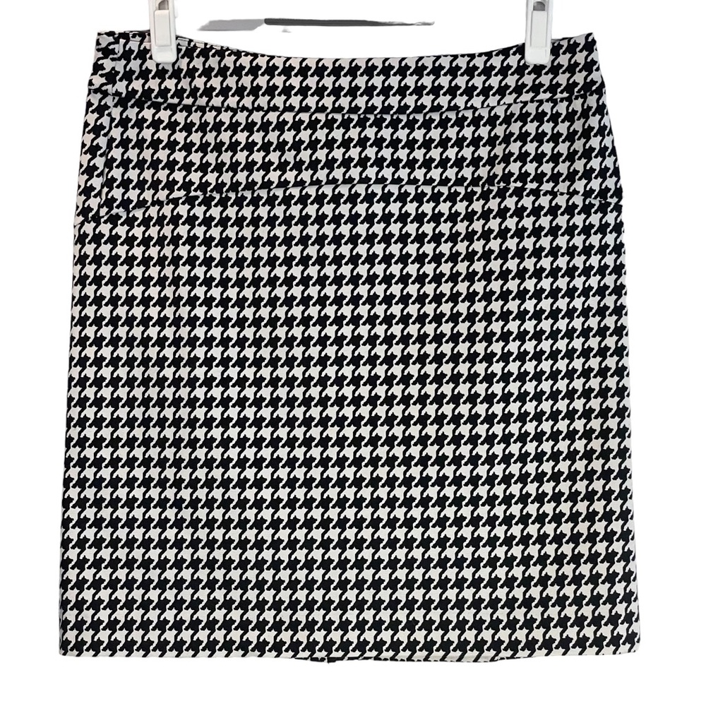Michael Michael Kors Black White Houndstooth Stretch Pencil Mini Skirt Sz 12